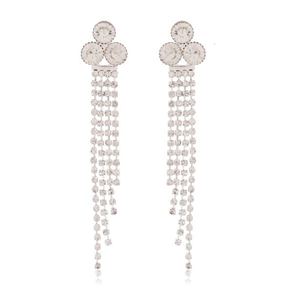 Long Crystal Tassel Drop Earrings – Glamorous Party Jewelry