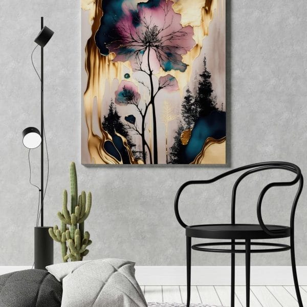 Floral Fantasy Abstract Wall Art – 34x22 & 22x16 Inches