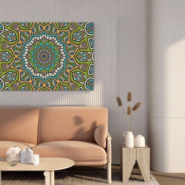 Vibrant Mandala Canvas Wall Art – 34x22 & 22x16 Inches
