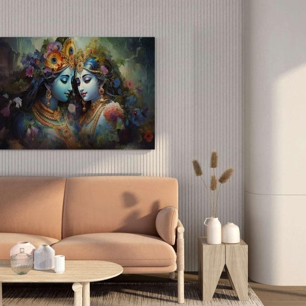 Radha Krishna Divine Love Canvas – 34x22 & 22x16 Inches