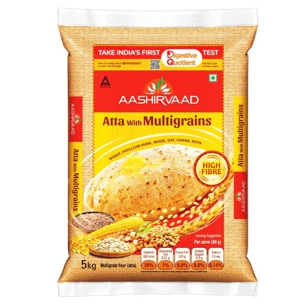Aashirvaad Atta with Multigrains – High Fibre Atta with 6 Natural Grains
